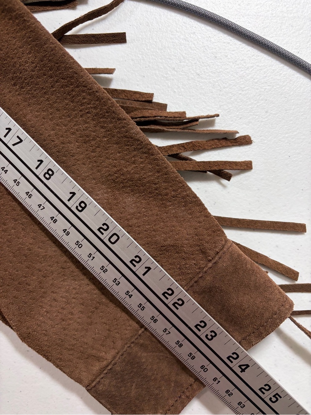 Vintage Brown Suede Fringe Leather Jacket (M) - Picture 5 of 9